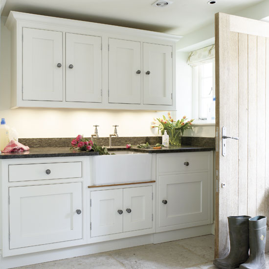Classic neutral utility room with cupboards and belfast sink | Storage | Housetohome | Decorating ideas | PHOTOGALLERY