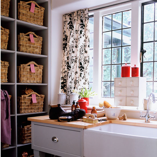 Classic utility room with storage baskets and butler sink | Storage | Housetohome | Decorating ideas | PHOTOGALLERY