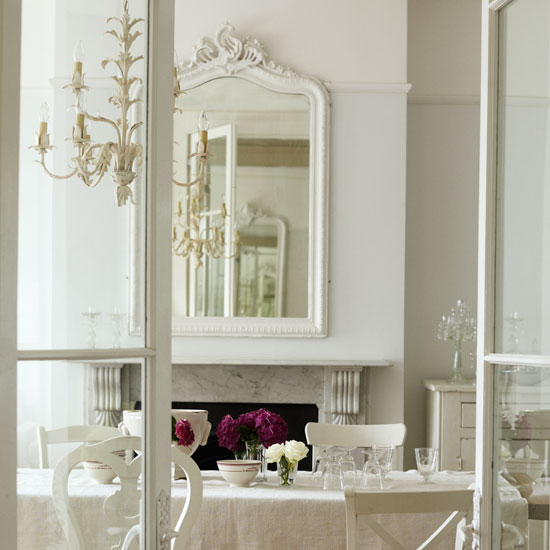 Classic white dining room with antique mirror | Tableware | Housetohome | Decorating ideas | PHOTOGALLERY