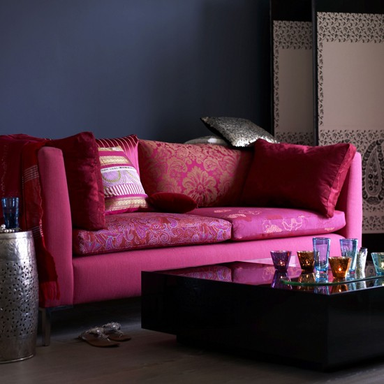 Indigo and pink living room | Living room colour schemes - 10 of the best | Living room decorating ideas | PHOTO GALLERY | Livingetc