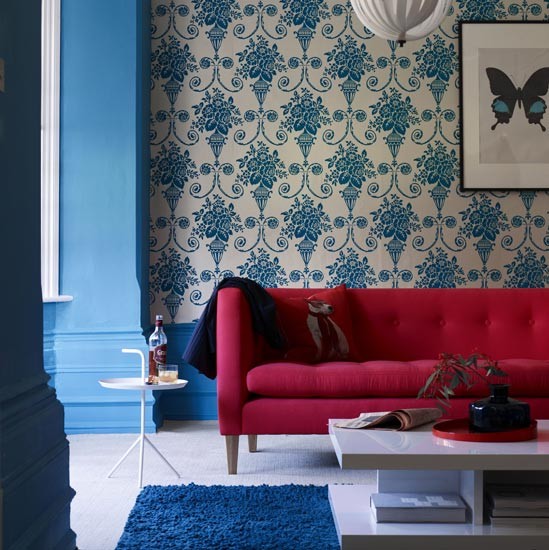 Coral and blue living room Coral and blue living room | Living room colour schemes - 10 of the best | Living room decorating ideas | PHOTO GALLERY | Livingetc