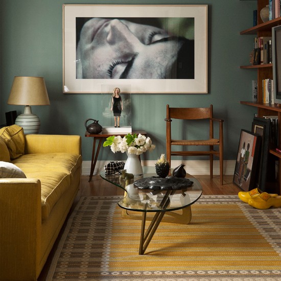 Yellow and teal living room | Living room colour schemes - 10 of the best | Living room decorating ideas | PHOTO GALLERY | Livingetc