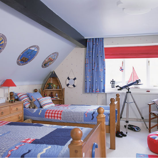 Smart twin room | Nautical loft room | Children's bedrooms | boys' bedrooms| Bedroom | Bedroom Furniture | PHOTO GALLERY | 25 Beautiful Homes | Housetohome
