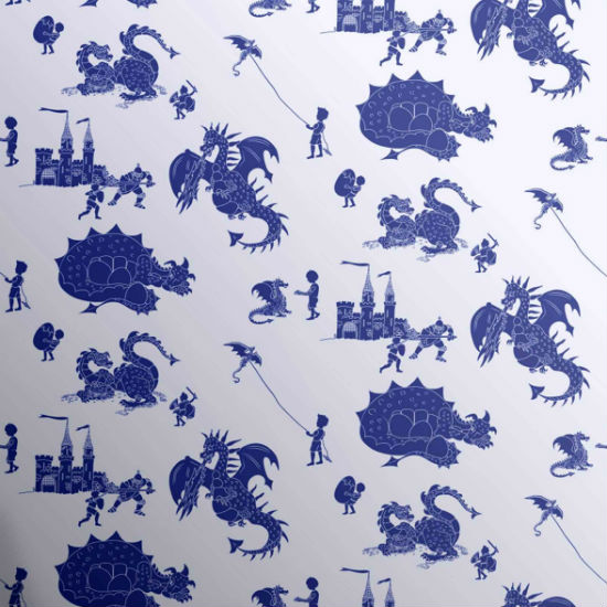 &lsquo;Ere Be Dragons blue wallpaper from PaperBoy Wallpaper | Children's bedroom wallpapers - 10 of the best | Children's room ideas | PHOTO GALLERY | Housetohome.co.uk