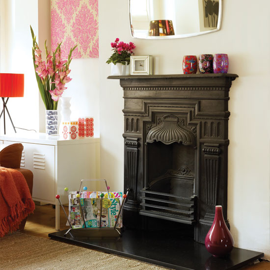 Living room fireplace Living room fireplace | House Tour | Retro home | PHOTO GALLERY | Style At Home | Housetohome.co.uk