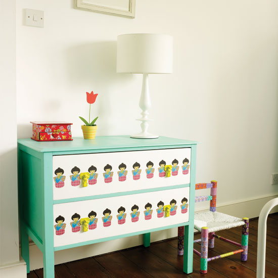 Children's room with colourful storage