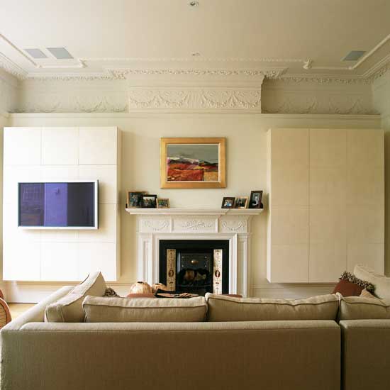 Concealed hanging alcove storage | Living room storage ideas | Living room | Storage | PHOTO GALLERY | 25 Beautiful Homes | Housetohome
