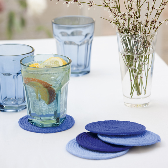 Make these coasters outside on a sunny day and the warmth will mean the glue dries more quickly