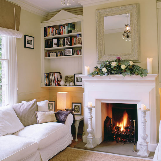 Alcove shelving in classic cream living room | Storage | Living room | Fireplace | Decorating Ideas | Housetohome | PHOTOGALLERY
