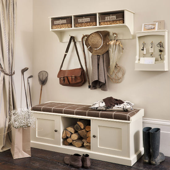 Storage bench and shelf from The Dormy House Storage bench and shelf from The Dormy House | Hallway storage | Hallway | PHOTO GALLERY | Ideal Home | Housetohome