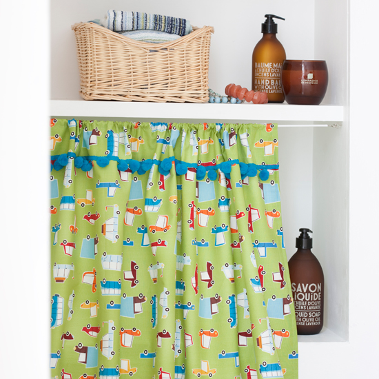 Hide clutter with a colourful curtain colourful bathroom storage curtain | Family bathroom ideas - 10 of the best | Bathroom | PHOTO GALLERY | Housetohome