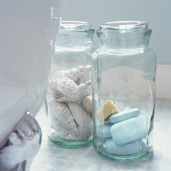 Make a feature out of bathroom essentials Bathroom storage jars | Family bathroom ideas - 10 of the best | Bathroom | PHOTO GALLERY | Housetohome