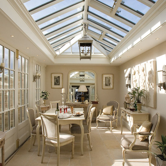 French dining room Light and neutrally painted conservatory dining room with antique French furniture | Garden Room | Orangery | Decorating Ideas | Housetohome | PHOTOGALLERY