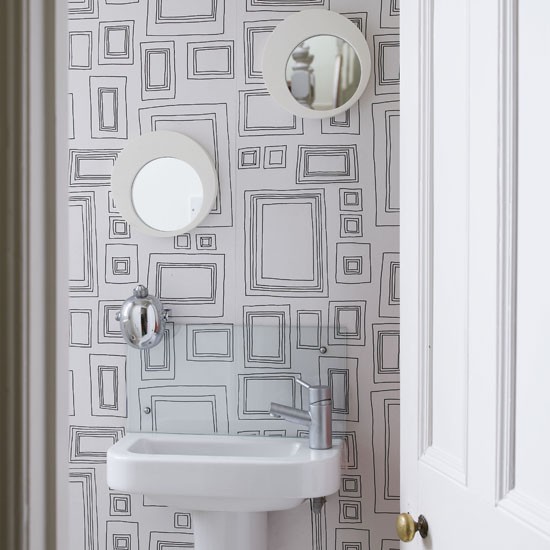 Have fun with wallpaper frames wallpaper | Family bathroom ideas - 10 of the best | Bathroom | PHOTO GALLERY | Housetohome