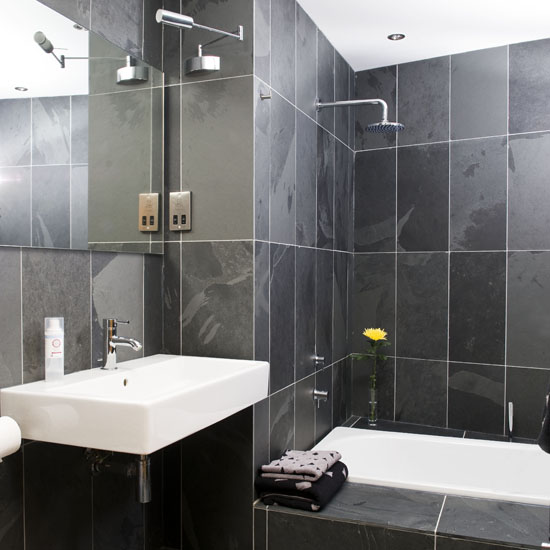 Monochrome bathroom scheme Monochrome bathroom | modern | Bathroom colour schemes | Bathroom | Bathroom decorating ideas | PHOTO GALLERY | 25 Beautiful Homes | Housetohome