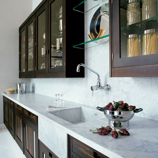 Perfect Match Kitchen with Carrara marble splashback, worksurface and sink from Smallbone of Devizes | Room idea | Housetohome | PHOTOGALLERY