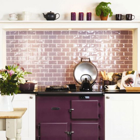 Classic Charm Kitchen with gloss mulberry brick tiles from The Winchester Tile Company | Splashback | Room idea | Housetohome | PHOTOGALLERY