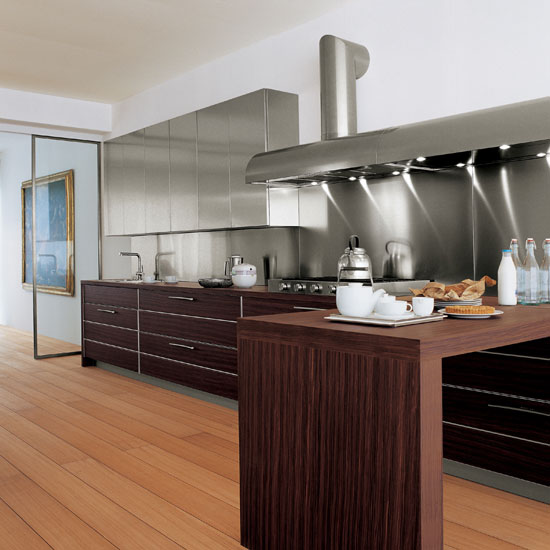 Industrial Chic Kitchen with rosewood and stainless steel units from Schiffini | Splashback | Room idea | Housetohome | PHOTOGALLERY