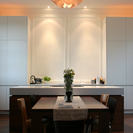 Painted Panel Kitchen with white lacquered cabinetry by Holloways of Ludlow Kitchens | Splashback | Room idea | Housetohome | PHOTOGALLERY