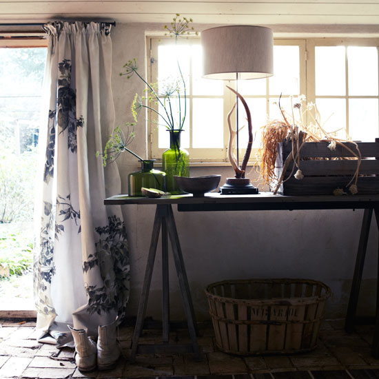 Create a focal point with a statement lamp Nature inspired room with an antler lamp and foliage curtains | Design ideas | Housetohome | PHOTOGALLERY