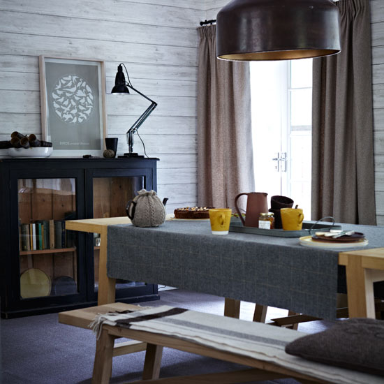 Create texture Country dining room with wood effect wallpaper | Design ideas | Housetohome | PHOTOGALLERY
