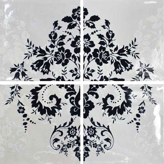 Floral Damask tile from Topps Tiles | bathroom tiles | country | Country Homes & Interiors
