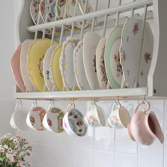 Vintage kitchen storage with vintage china | Vintage-style home | easy decorating ideas | design ideas small homes | PHOTO GALLERY | Style at Home | Housetohome