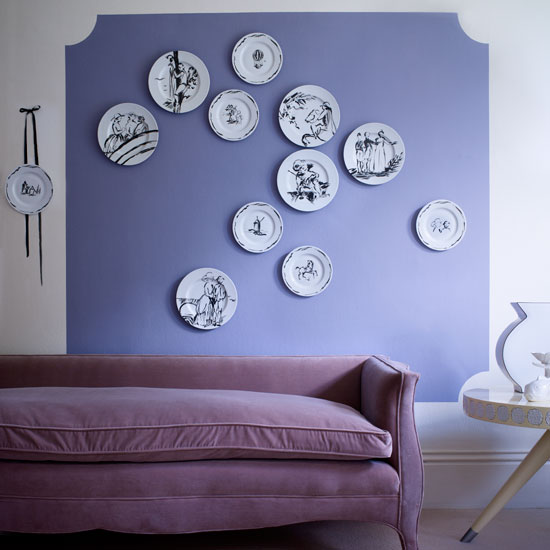 Create a unique wall display Collection of ceramic plates displayed on a living room wall | Design ideas | Housetohome | PHOTOGALLERY