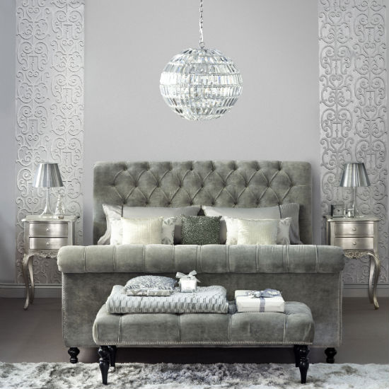 Glamorous pewter bedroom | Bedroom colour schemes | Bedroom decorating |PHOTO GALLERY | Ideal Home | Housetohome