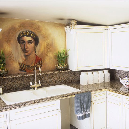 Kitchen with statement artwork Kitchen with statement artwork | Small kitchens | Kitchen | PHOTO GALLERY | 25 Beautiful Homes | Housetohome