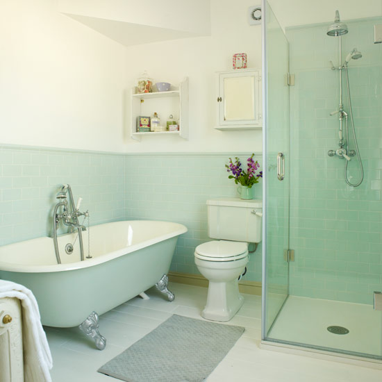 Pretty period bathroom | Bathroom makeover | bath | shower | Makeover | Ideal Home | Housetohome