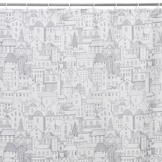 Chalk town shower curtain from M&S | Shower curtains | Bathroom | PHOTO GALLERY | 25 Beautiful Homes | Housetohome