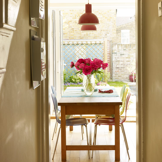 Dining table | Laura's colourful house tour | dining table | dining chairs | hallway | kitchen diner | PHOTO GALLERY | Style at Home | Housetohome