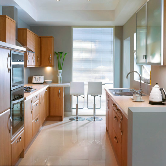 Galley Kitchen With Breakfast Bar