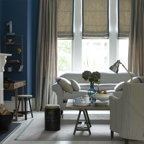 Stripey relaxed living room