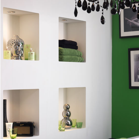 Built in storage is a practical way to clear the clutter