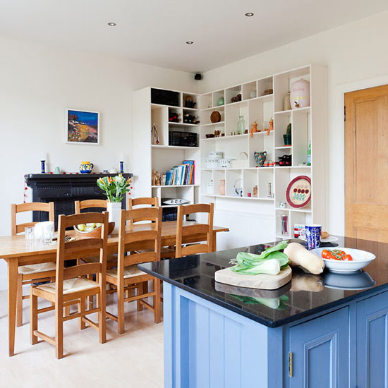 Country dining and display shelves kitchen | kitchen makeover | painted kitchen | shaker style | MAKEOVER | Ideal Home | Housetohome