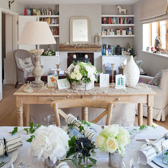 Sitting room Large pale grey open plan living area with wood burning stove | Country house | Homes & Gardens | PHOTOGALLERY