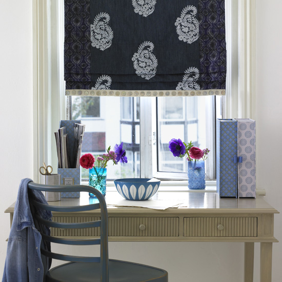 Classic blue home office