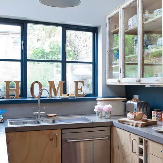 Concrete blue and pine kitchen | Traditional kitchens | PHOTO GALLERY | Housetohome