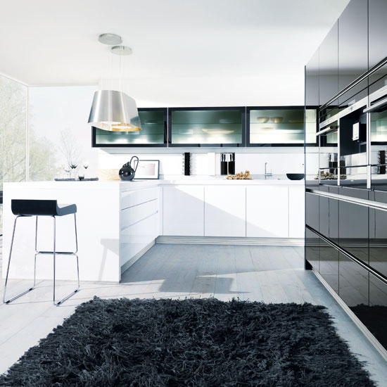Monochrome cabinets from In-House | Handleless kitchen doors - 10 ideas | Kitchen planning | Beautiful Kitchens | PHOTO GALLERY