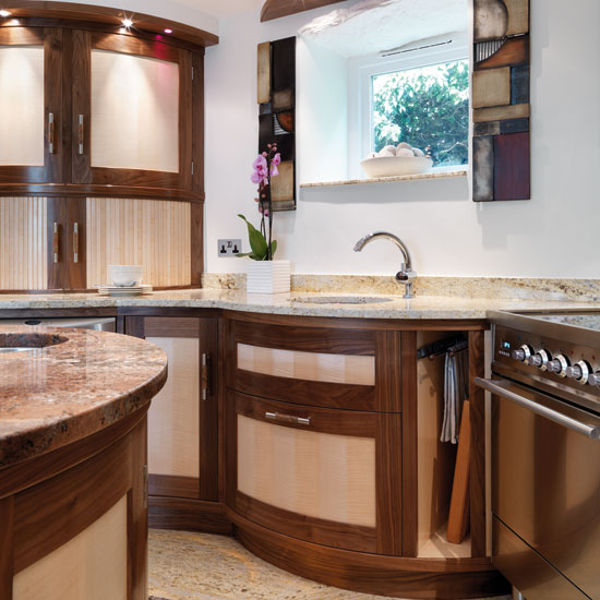 Sink area Sink | Take a tour around a curved walnut kitchen | Kitchen tour | Beautiful Kitchens | PHOTO GALLERY