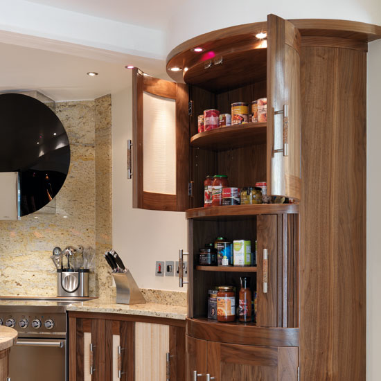 Larder unit | Take a tour around a curved walnut kitchen | Kitchen tour | Beautiful Kitchens | PHOTO GALLERY