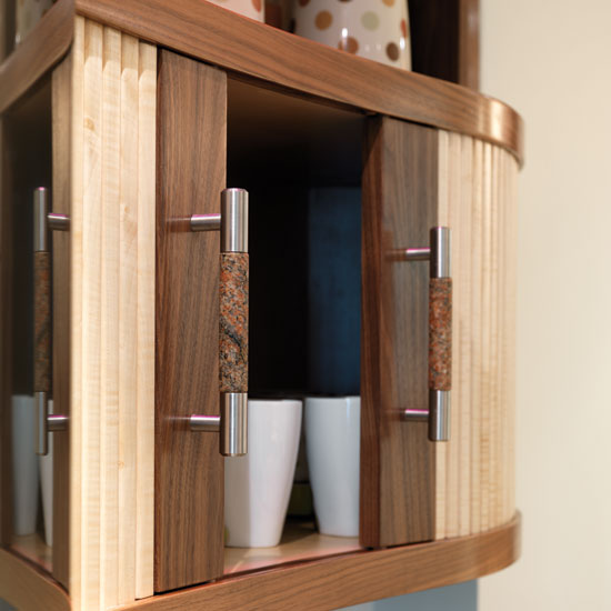 Tambour unit | Take a tour around a curved walnut kitchen | Kitchen tour | Beautiful Kitchens | PHOTO GALLERY