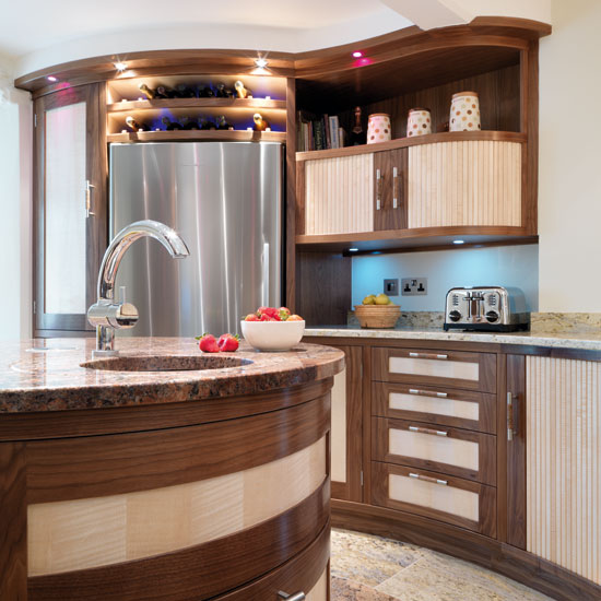 Fridge-freezer | Take a tour around a curved walnut kitchen | Kitchen tour | Beautiful Kitchens | PHOTO GALLERY