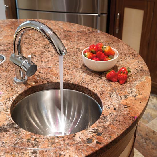Prep sink | Take a tour around a curved walnut kitchen | Kitchen tour | Beautiful Kitchens | PHOTO GALLERY