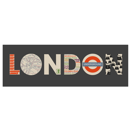 Be an out and proud lover of London with this funky canvas