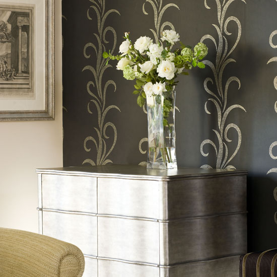 Metallic feature wall Metallic feature wall | Feature walls | decorating ideas | PHOTO GALLERY | 25 Beautiful Homes | Housetohome