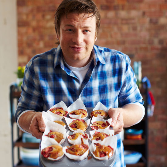 Jamie Oliver showcases his non-stick muffin tray