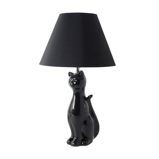  Lucky black cat table lamp from Dunelm Mill